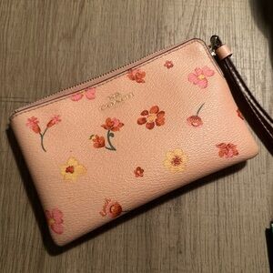 Coach Floral Pink Wristlet